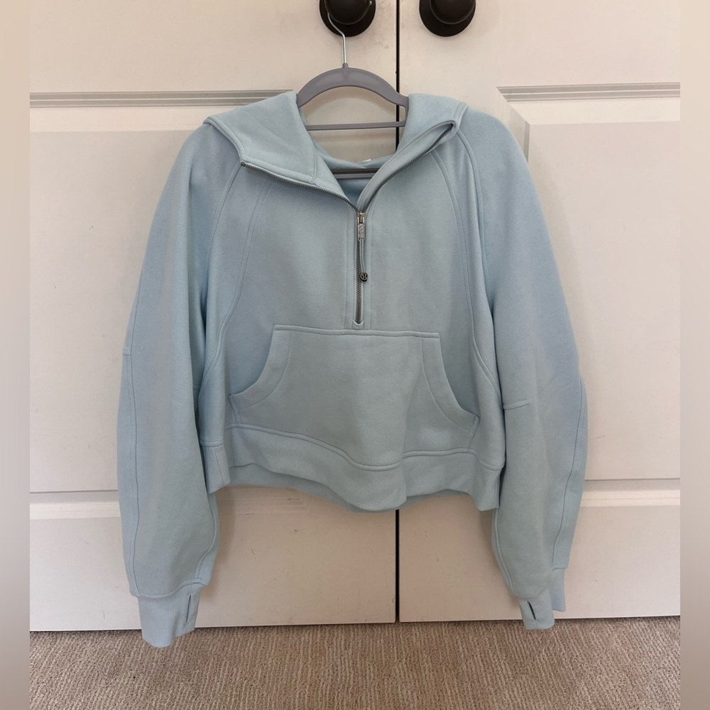 lululemon power blue 1/2 zip scuba m/l